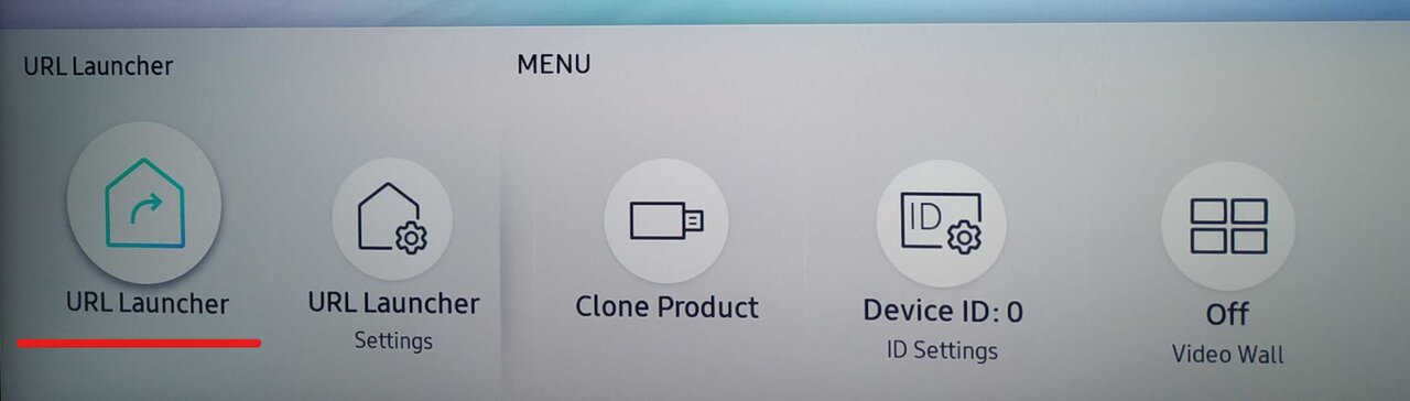 Home menu — URL Launcher