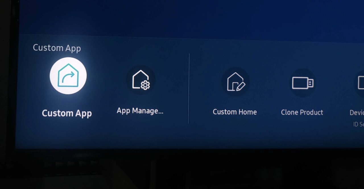 Custom App on the Home menu