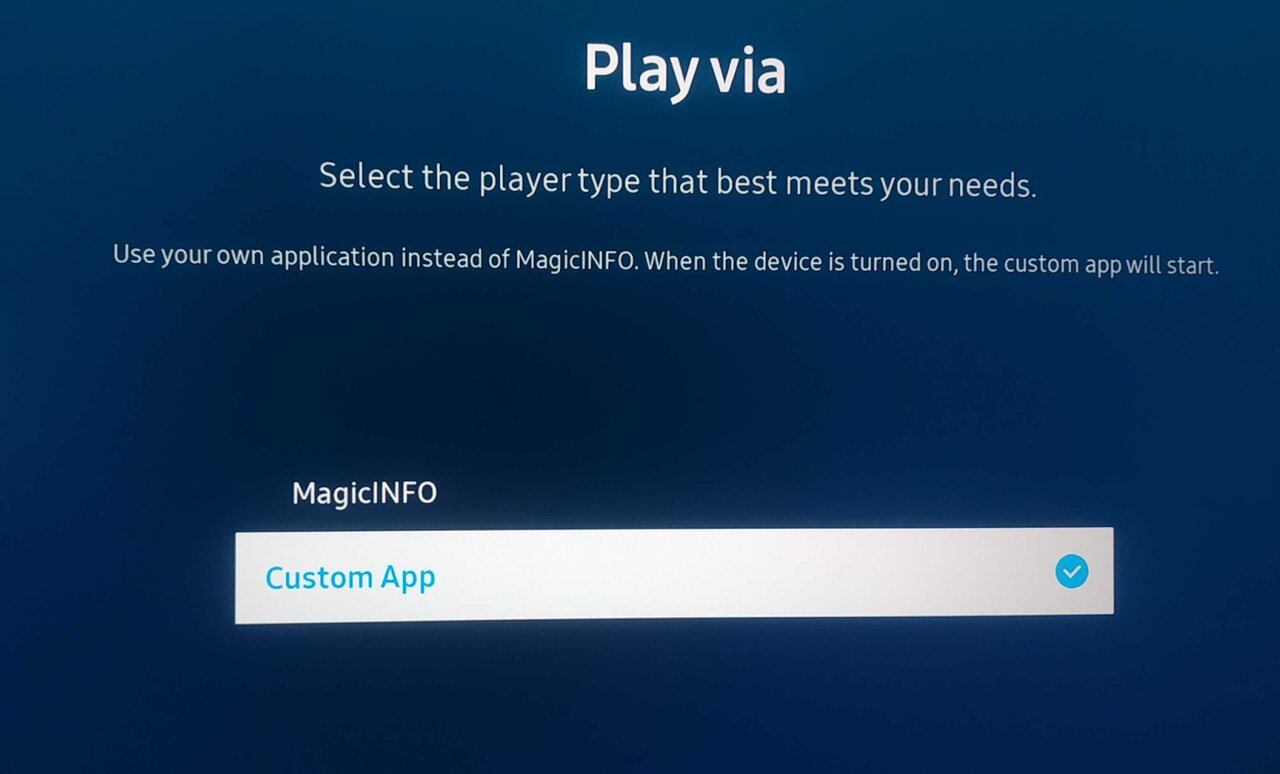 Play Via — switch from MagicINFO
