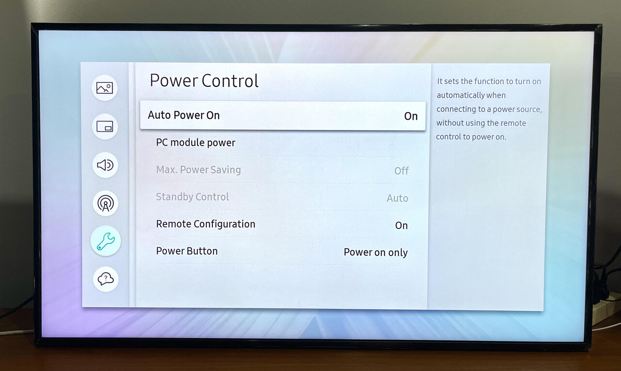 Power and energy settings